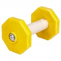 Wooden Dog Training Dumbbell with Yellow Weight Plates 650 gr