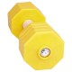 Wooden Dog Training Dumbbell with Yellow Weight Plates 650 gr