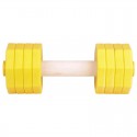 Wooden Dog Training Dumbbell with Yellow Weight Plates 650 gr