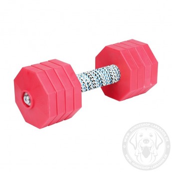  'Safe Grab'  Dog Training Dumbbell with White Plates