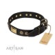 Exclusive FDT Artisan Leather Dog Collar "Strict Elegance"