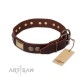 Perfect Brown Leather Dog Collar for  Labrador "Breath of Elegance"