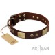 Wonderful Brown Leather Dog Collar for  Labrador "Shining Armour"