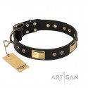 FDT Artisan 'Black Sun' Leather Dog Collar