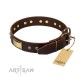 Braunes Lederhalsband von FDT Artisan "Rich Fashion"