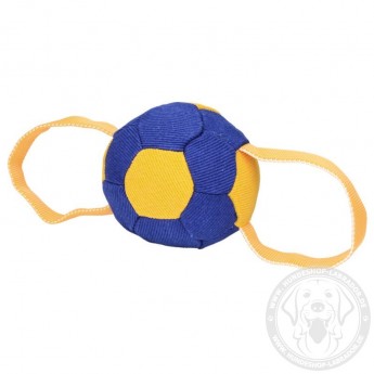 Beißball  aus French Linen mit zwei Nylon Handschlaufen