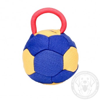 Soccer Ball Design French Linen Dog Bite Tug with Two Handles