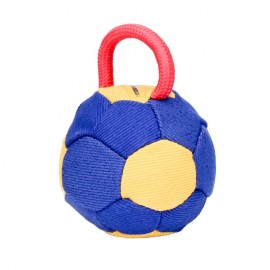 Soccer Ball Design French Linen Dog Bite Tug with Two Handles