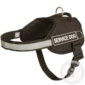 Service Nylon Dog Harness with Reflective Strap