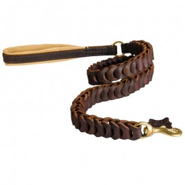 Dog Leather Lead with original braided Design