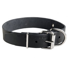 Leather Dog Collar with ID Tag for Training and Walking