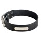 Leather Dog Collar with ID Tag for Training and Walking