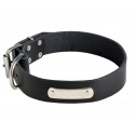 Leather Dog Collar with ID Tag for Training and Walking