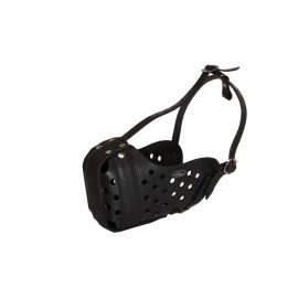 Leather Muzzle for Labrador with 2 Steel Bars, Extra Reliable