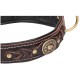 Braided Leather Dog Collar with Nappa Padding for Labrador