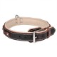 Braided Leather Dog Collar with Nappa Padding for Labrador