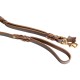 Leather Dog Lead for labrador with Rivets and Braid Decor