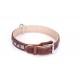 Handcrafted Brown Leather Dog Collar with Chrome-plated Studs