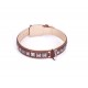 Handcrafted Brown Leather Dog Collar with Chrome-plated Studs