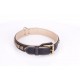 Black Leather Dog Collar with Brass Studs