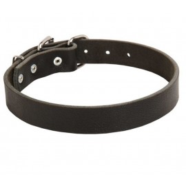 Wide Classic Leather Dog Collar