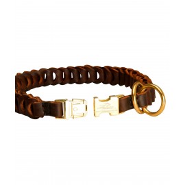 Braided Leather Choke Dog Collar