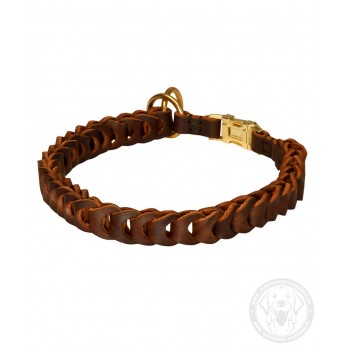 Braided Leather Choke Dog Collar