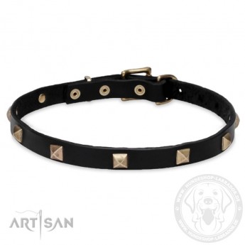 "Modern Style"  Leather Dog Collar 20 mm by FDT Artisan