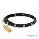 "Modern Style"  Leather Dog Collar 20 mm by FDT Artisan