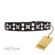 "Planets and Stars"  Leather Dog Collar 30 mm by FDT Artisan