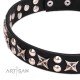 "Planets and Stars"  Leather Dog Collar 30 mm by FDT Artisan