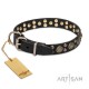 "Boho Style"  Leather Dog Collar 30 mm by FDT Artisan