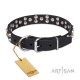 "Shining Stars"  Leather Dog Collar 30 mm for Labrador