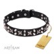 "Shining Stars"  Leather Dog Collar 30 mm for Labrador