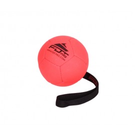 Orange Hundeball aus synthetischem Leder mit Handschlaufe,12 cm