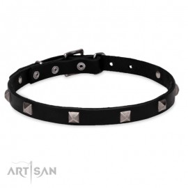 "Modern Style"  Leather Dog Collar 20 mm by FDT Artisan