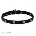 "Modern Style"  Leather Dog Collar 20 mm by FDT Artisan