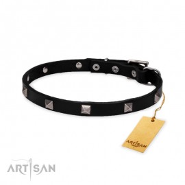 "Modern Style"  Leather Dog Collar 20 mm by FDT Artisan