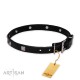 "Modern Style"  Leather Dog Collar 20 mm by FDT Artisan