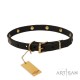 Extra Soft Narrow Leather Dog Collar with 1 Row Brass Studs