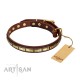 "Wealth Effulgence" Leather Dog Collar FDT Artisan