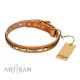 "Wealth Effulgence" Leather Dog Collar FDT Artisan