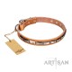 Original Leather Dog Collar with beautiful Studs by FDT Artisan