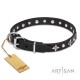 "Pleiades" exclusiv  Leather Dog Collar with Stars and Studs
