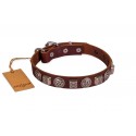 Unique FDT Artisan Leather Dog Collar with exclusive Decorations