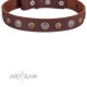 FDT Artisan Plates and Circles Leather Dog Collar