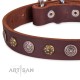 FDT Artisan Plates and Circles Leather Dog Collar