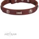 FDT Artisan Plates and Circles Leather Dog Collar