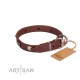 FDT Artisan Plates and Circles Leather Dog Collar