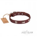 FDT Artisan Plates and Circles Leather Dog Collar